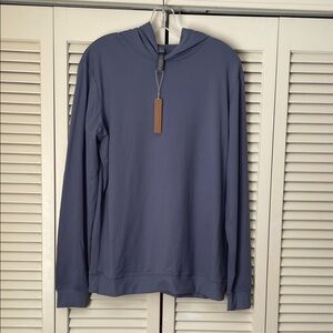 NWT SKIMS Men's outdoor jersey Hoodie Sz XS steel blue polyester/ spandex blend